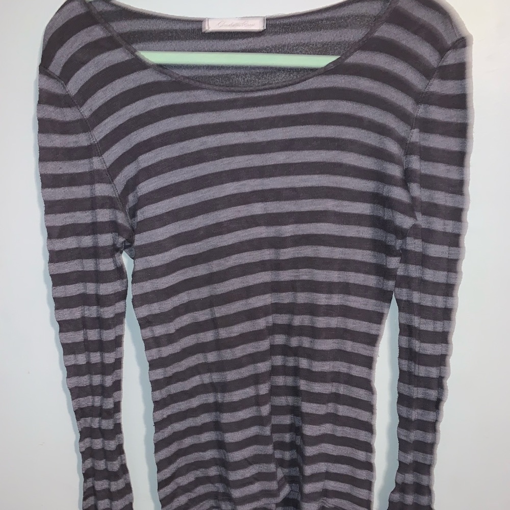 Black grey striped long sleeve